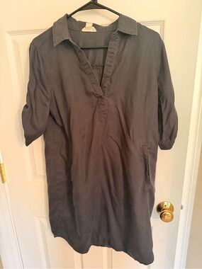 LOFT Slate Gray Midi Shirt Dress